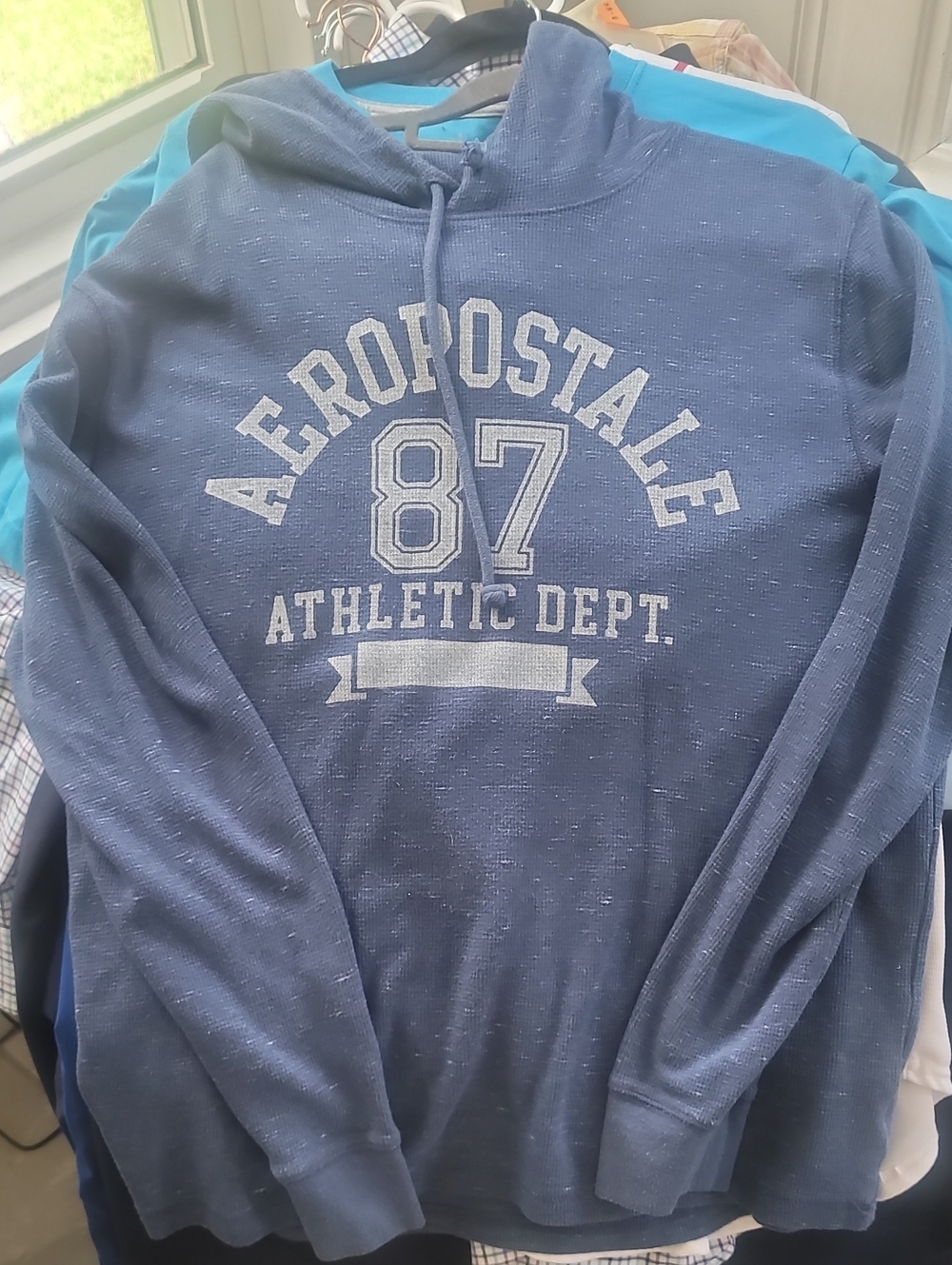 Aeropostale Men's Navy Blue '87 Athletic Dept.' Pullover Hoodie